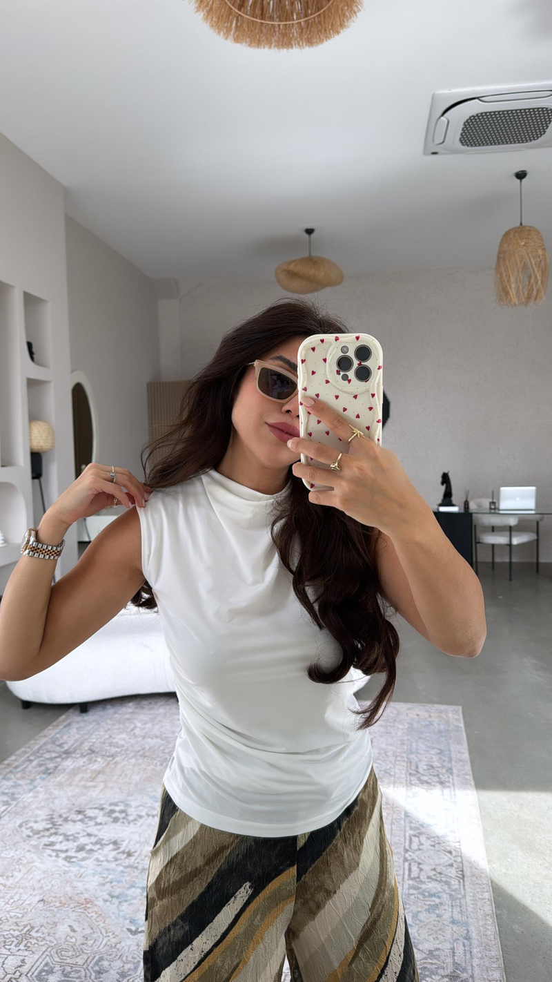 Kırık Beyaz Degaje Bluz