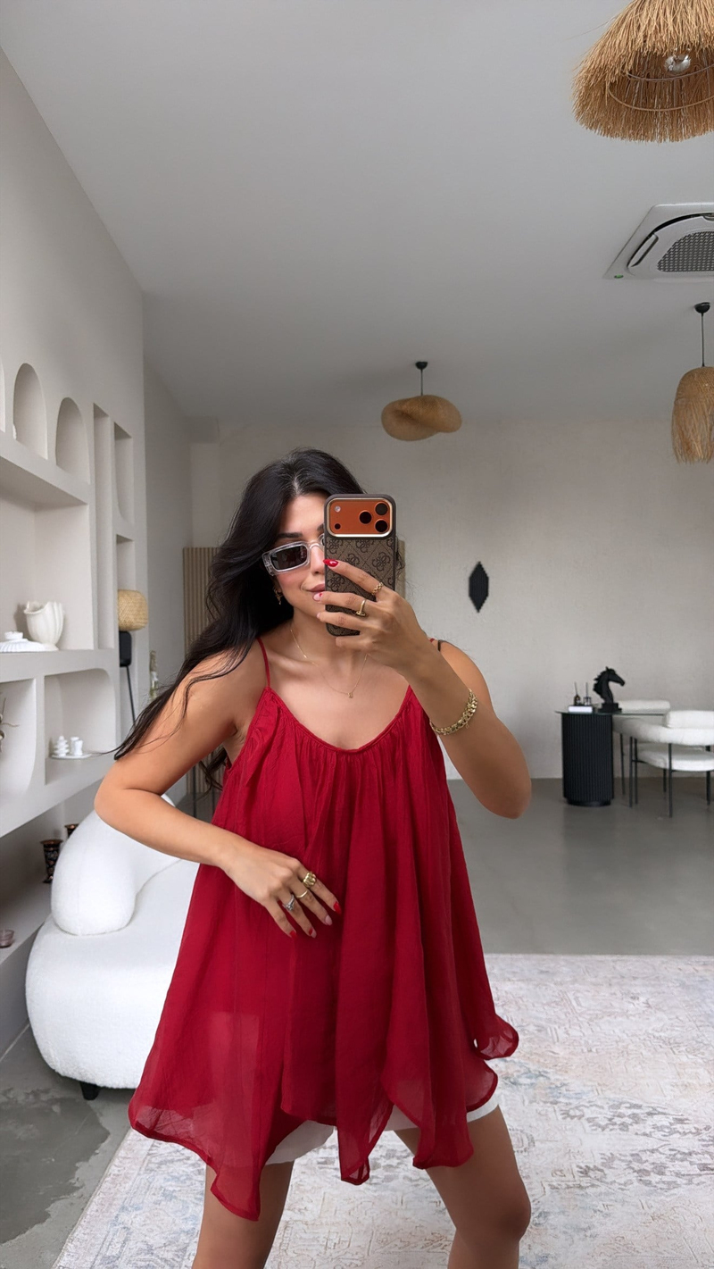 Kırmızı Askılı Salaş Premium Bluz