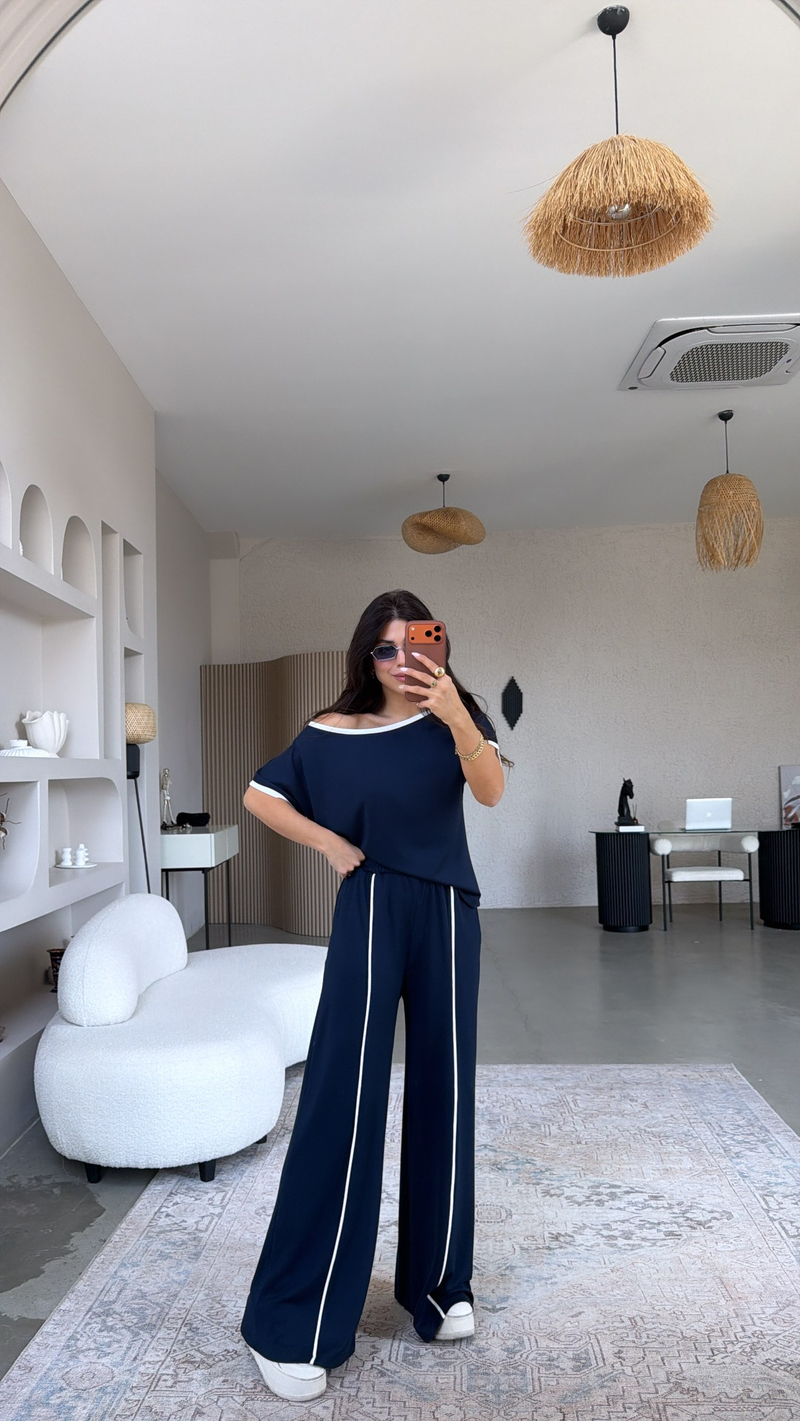 Lacivert Biyeli Modal Premium Takım