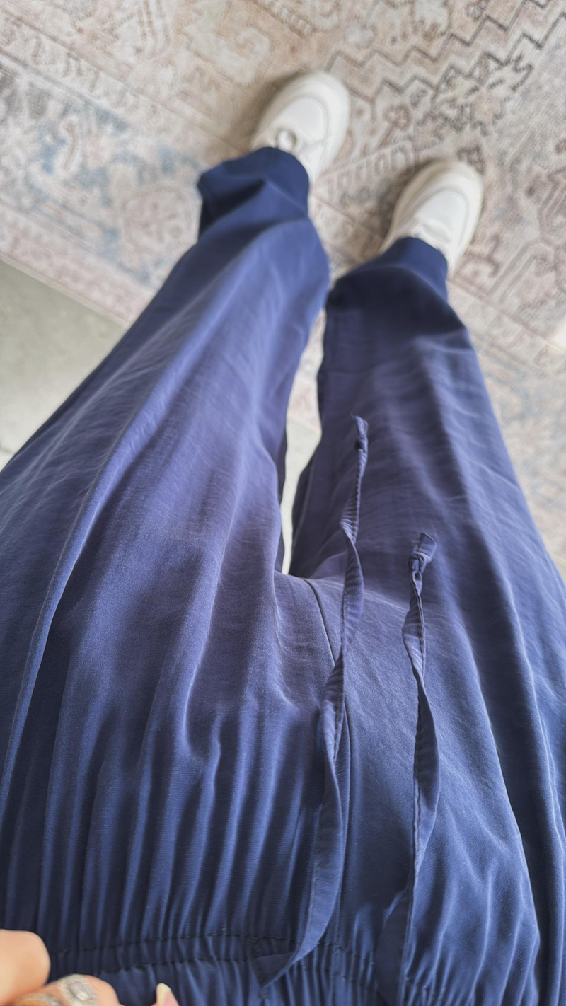 Lacivert Bol Paça Massi Pantolon