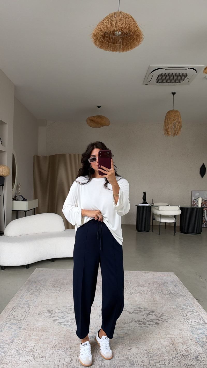 Lacivert Çımalı Modal Eşofman