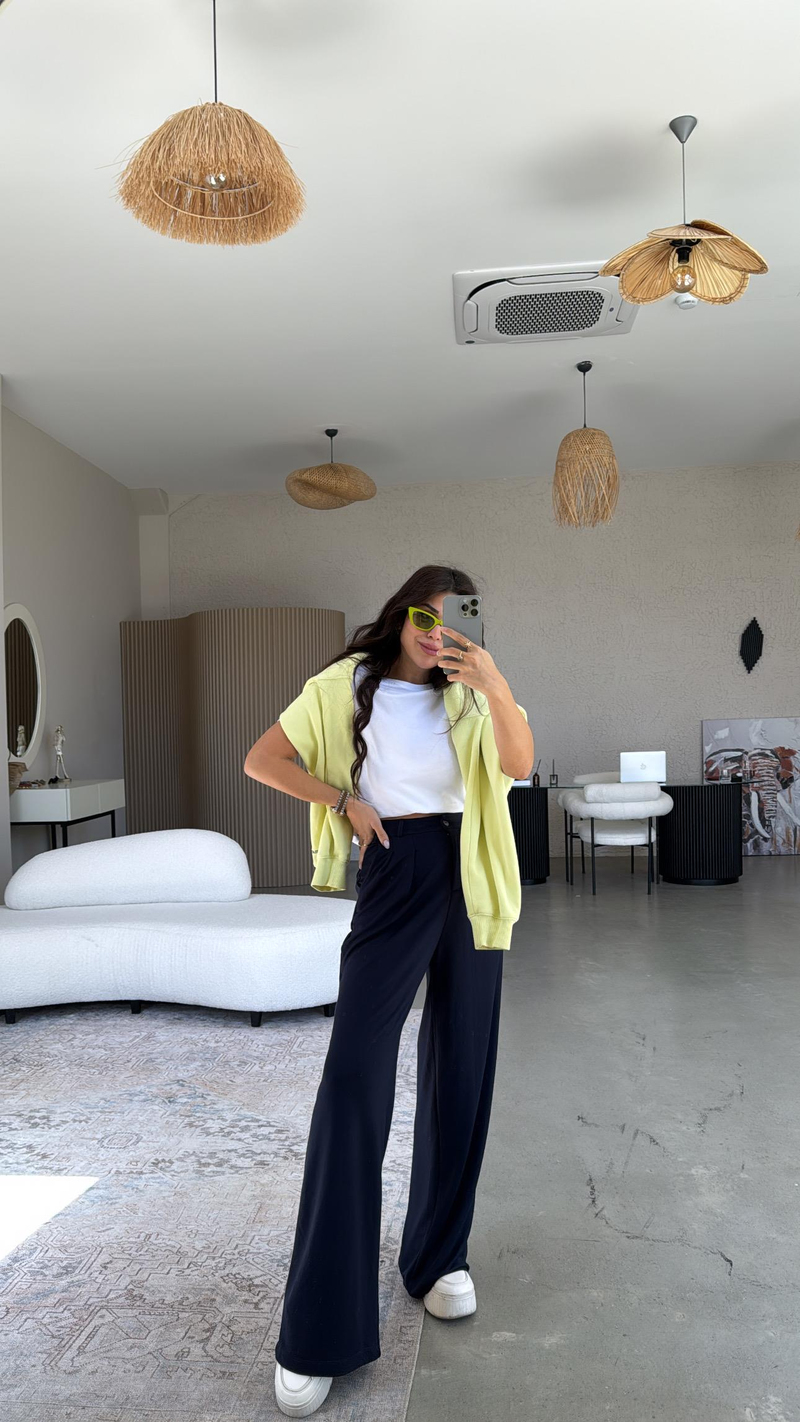 Lacivert Modal Relax Pantolon