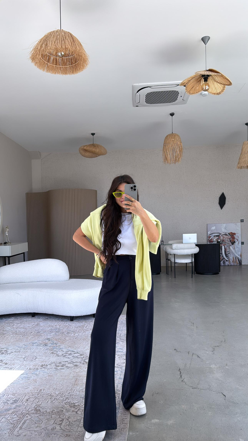 Lacivert Modal Relax Pantolon