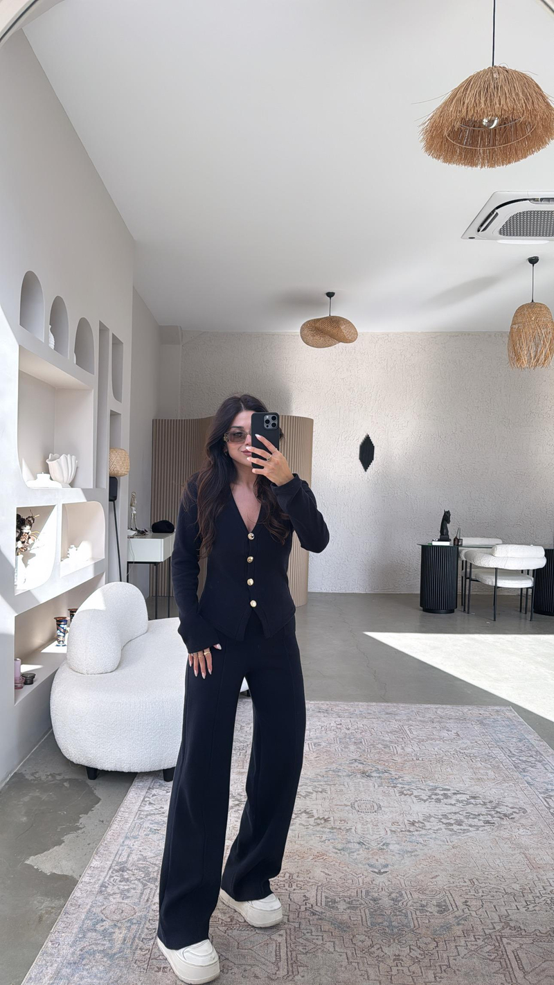 Lacivert Selanik Triko ZR model Hırka Pantolon Takım