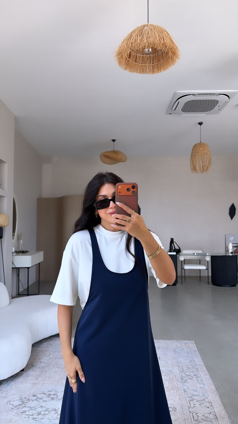 Lacivert Twst Orijinal Elbise Tshirt Takım