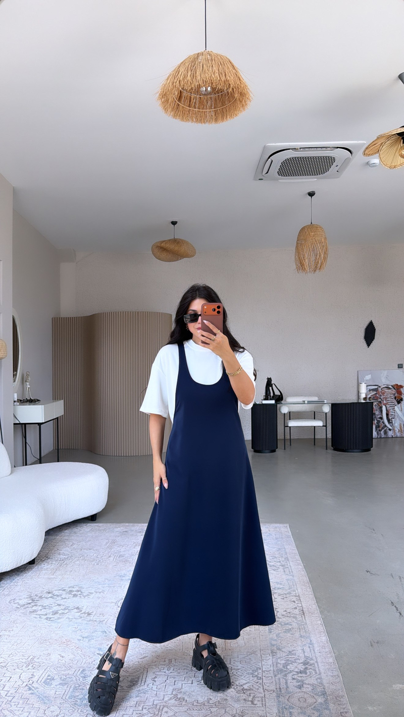 Lacivert Twst Orijinal Elbise Tshirt Takım