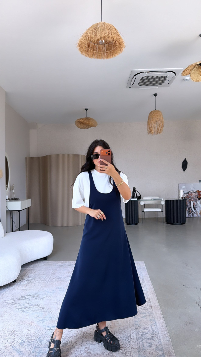 Lacivert Twst Orijinal Elbise Tshirt Takım