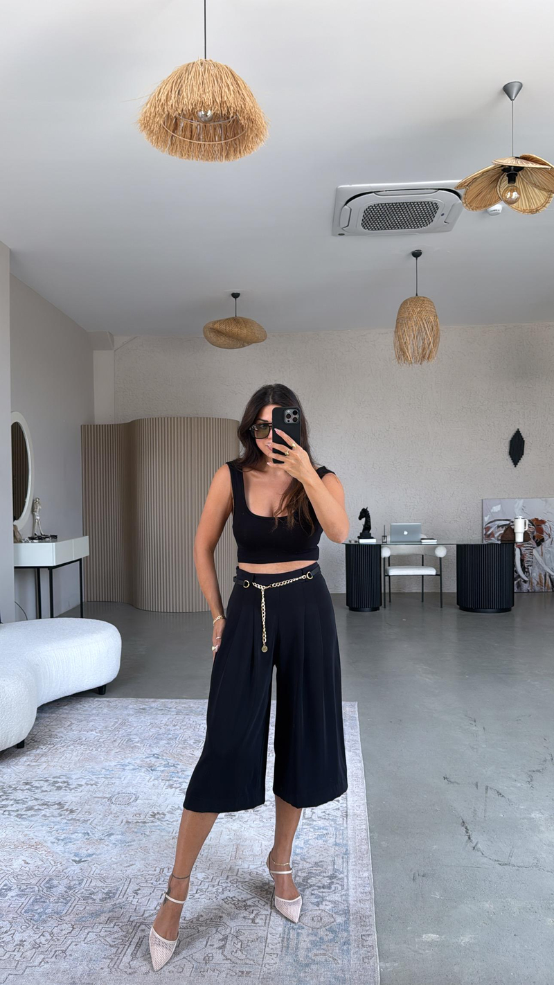 Lacivert Zincirli Premium Kısa Pantolon
