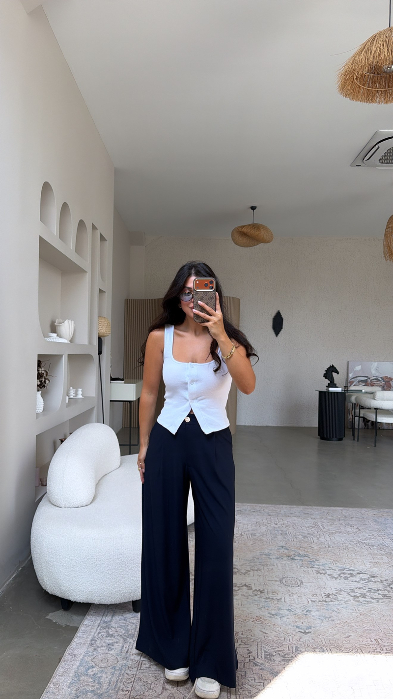 Lacivert ZR Model İnce Krep Kumaş Pantolon
