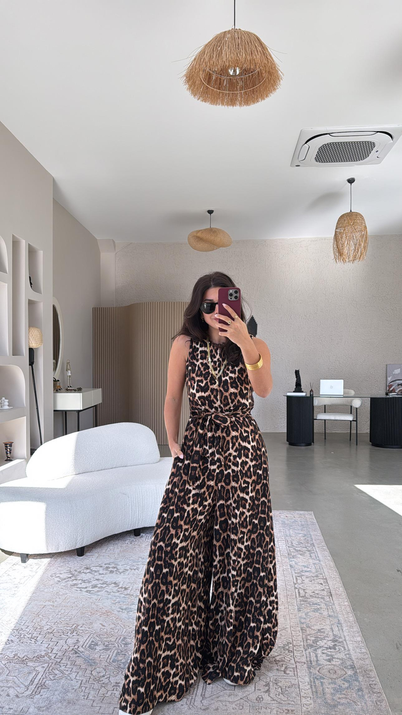 Leopar Desenli Bol Paça Tulum