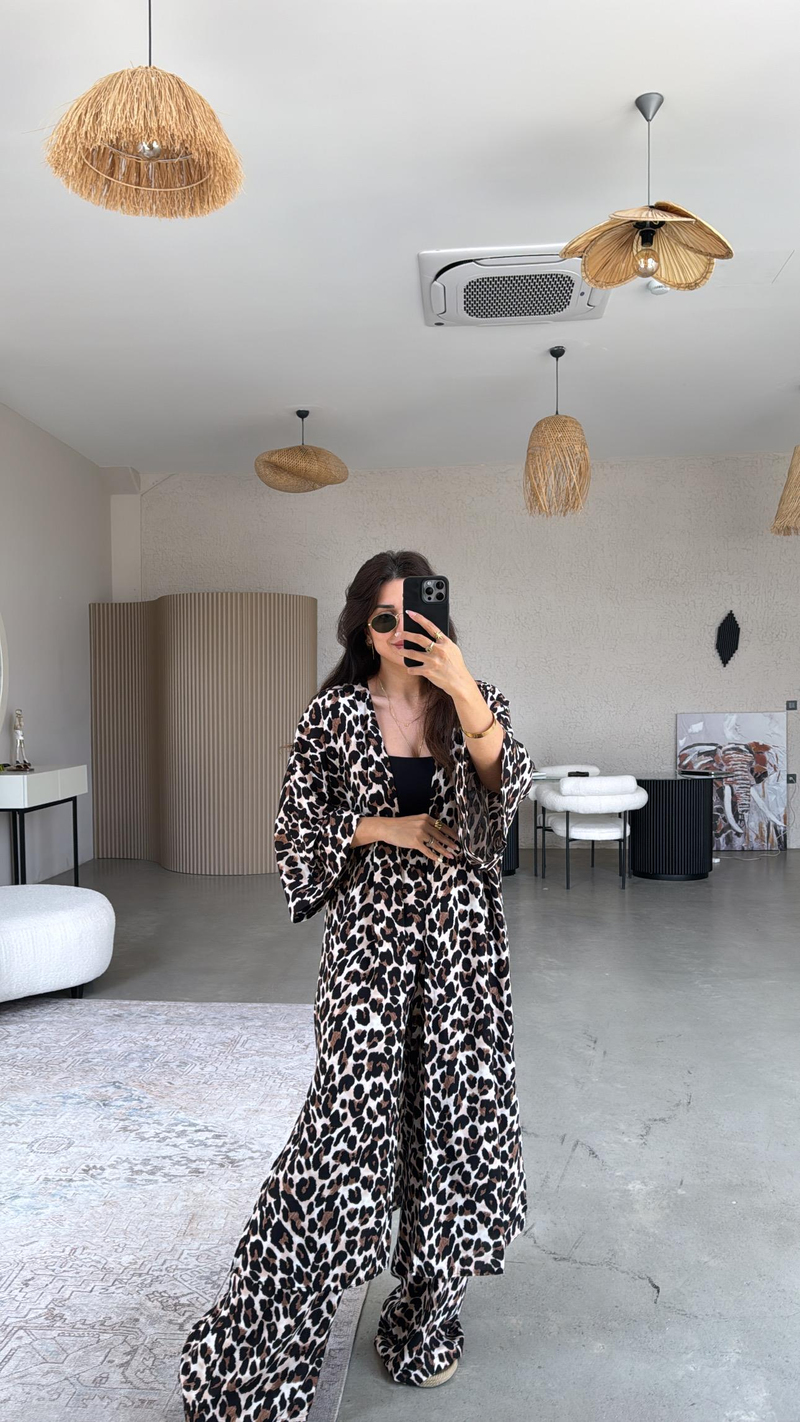 Leopar Juna Kimono Pantolon Takım