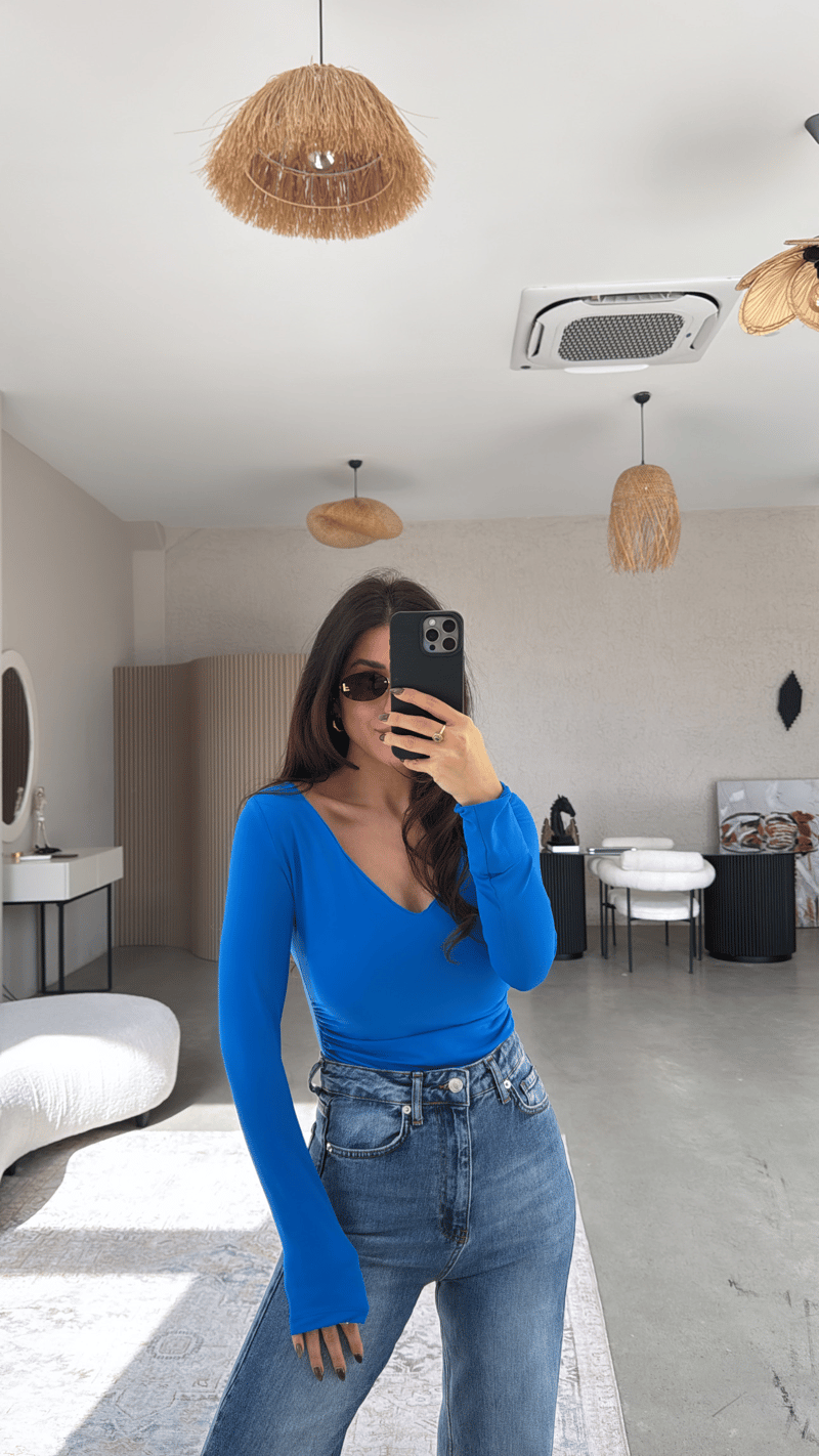 Mavi V Yaka Polyamid Bodysuit