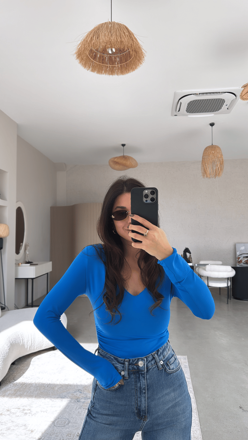 Mavi V Yaka Polyamid Bodysuit