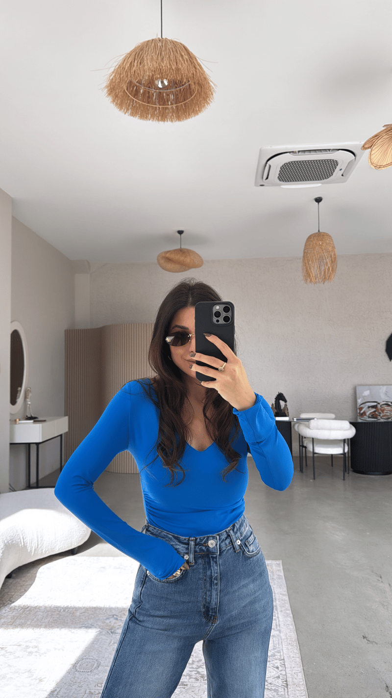Mavi V Yaka Polyamid Bodysuit