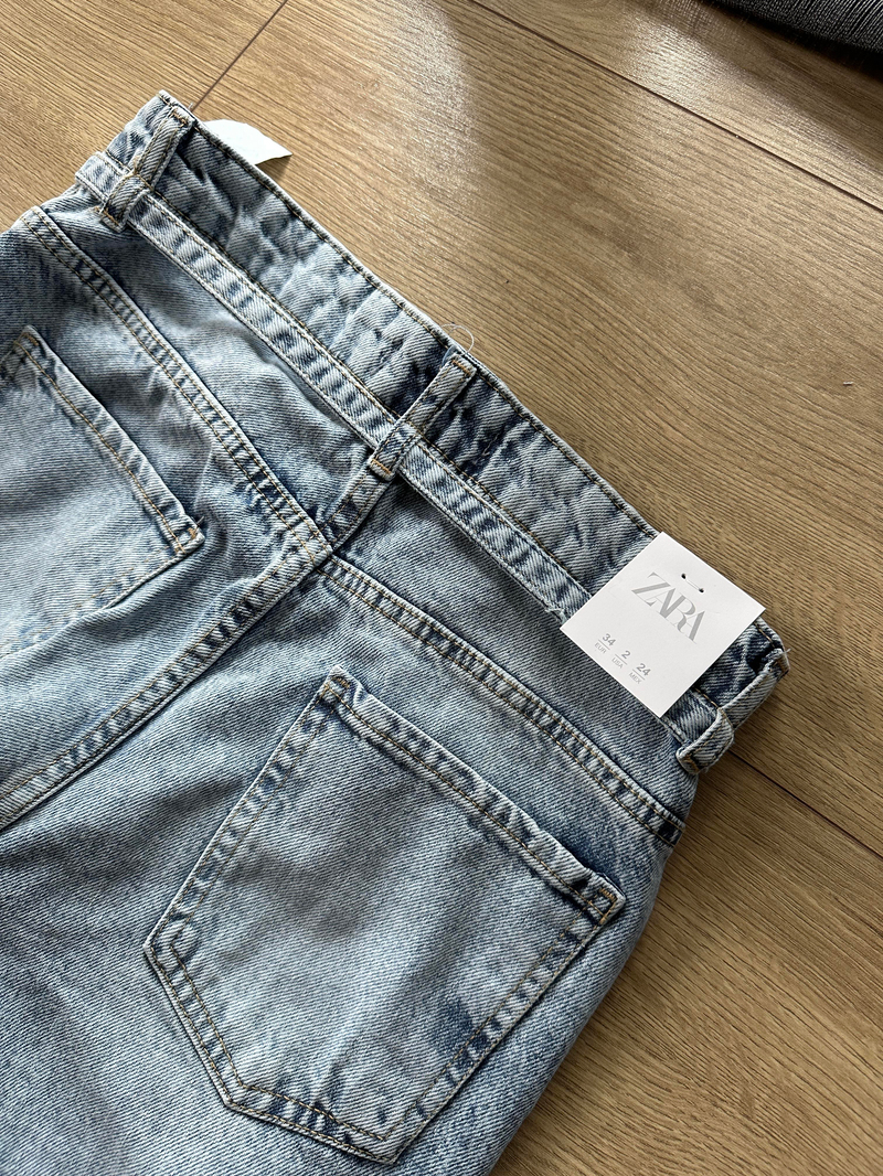 Mavi ZR Bol Paça Kuşaklı Jean