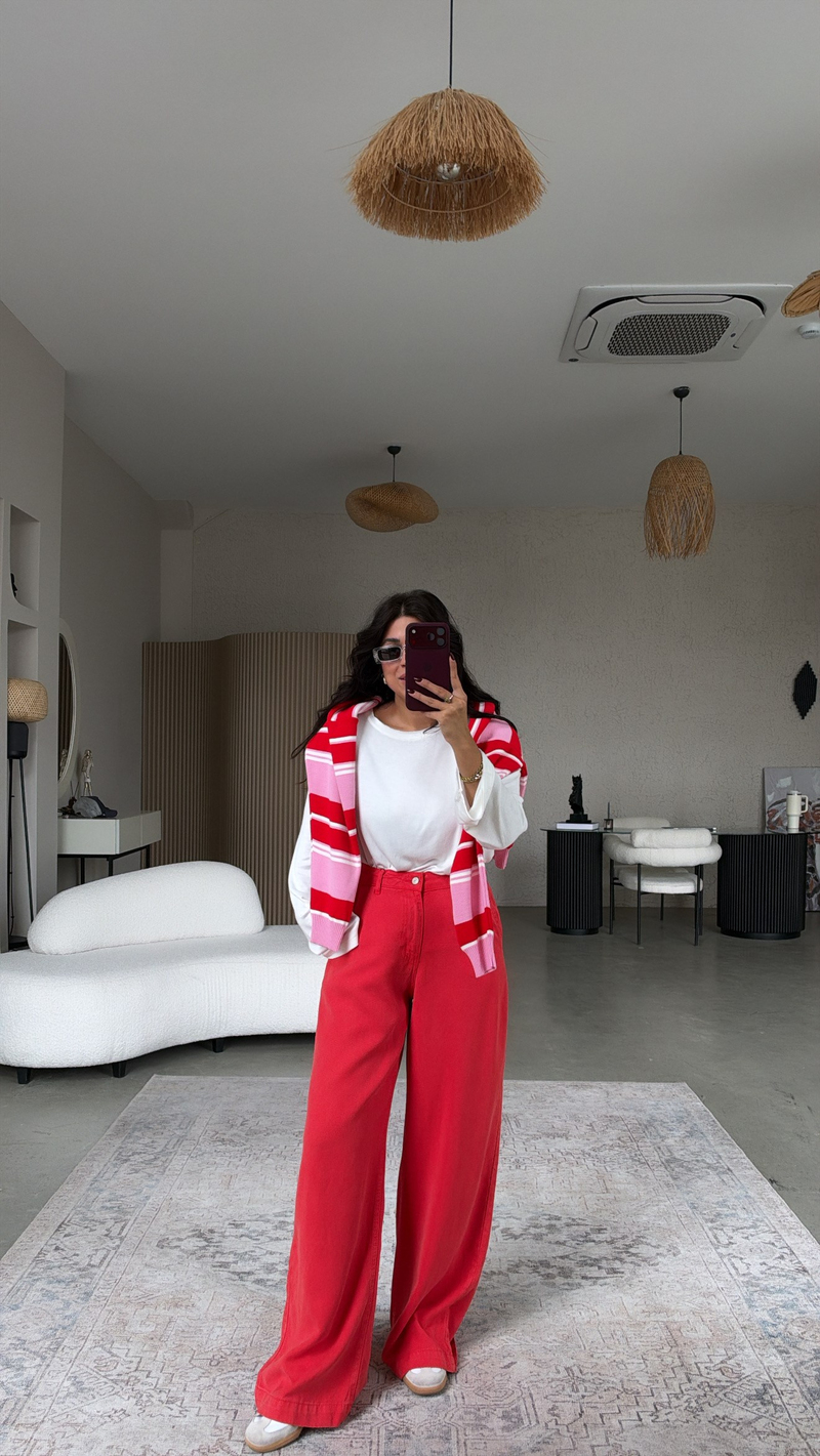 Mercan Tensel Yıkamalı Denim Pantolon