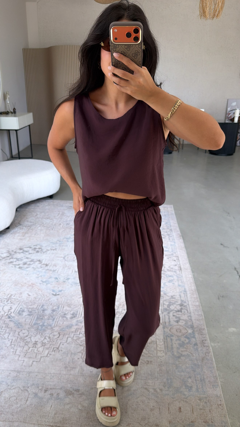 Mürdüm Tensel Atlet Pantolon Basic Takım