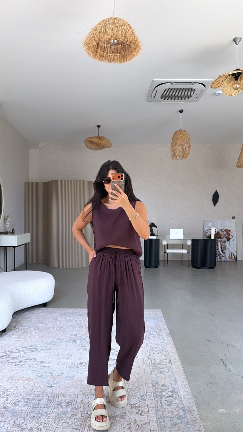 Mürdüm Tensel Atlet Pantolon Basic Takım