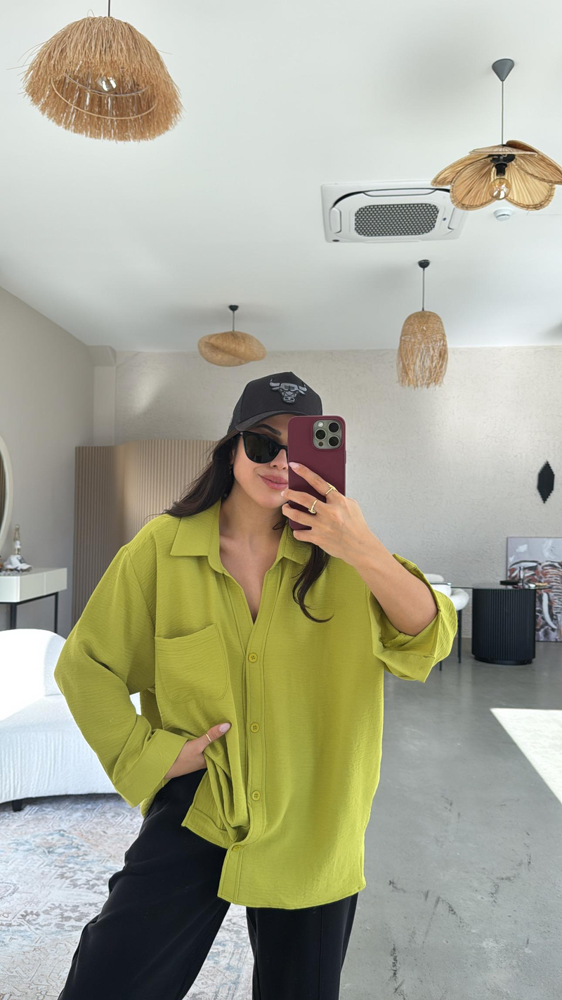 Olive Tiril Gömlek