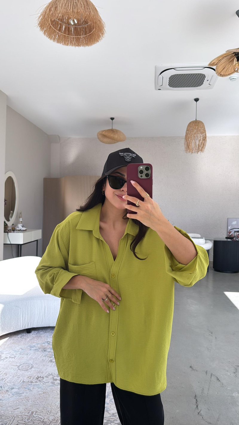 Olive Tiril Gömlek