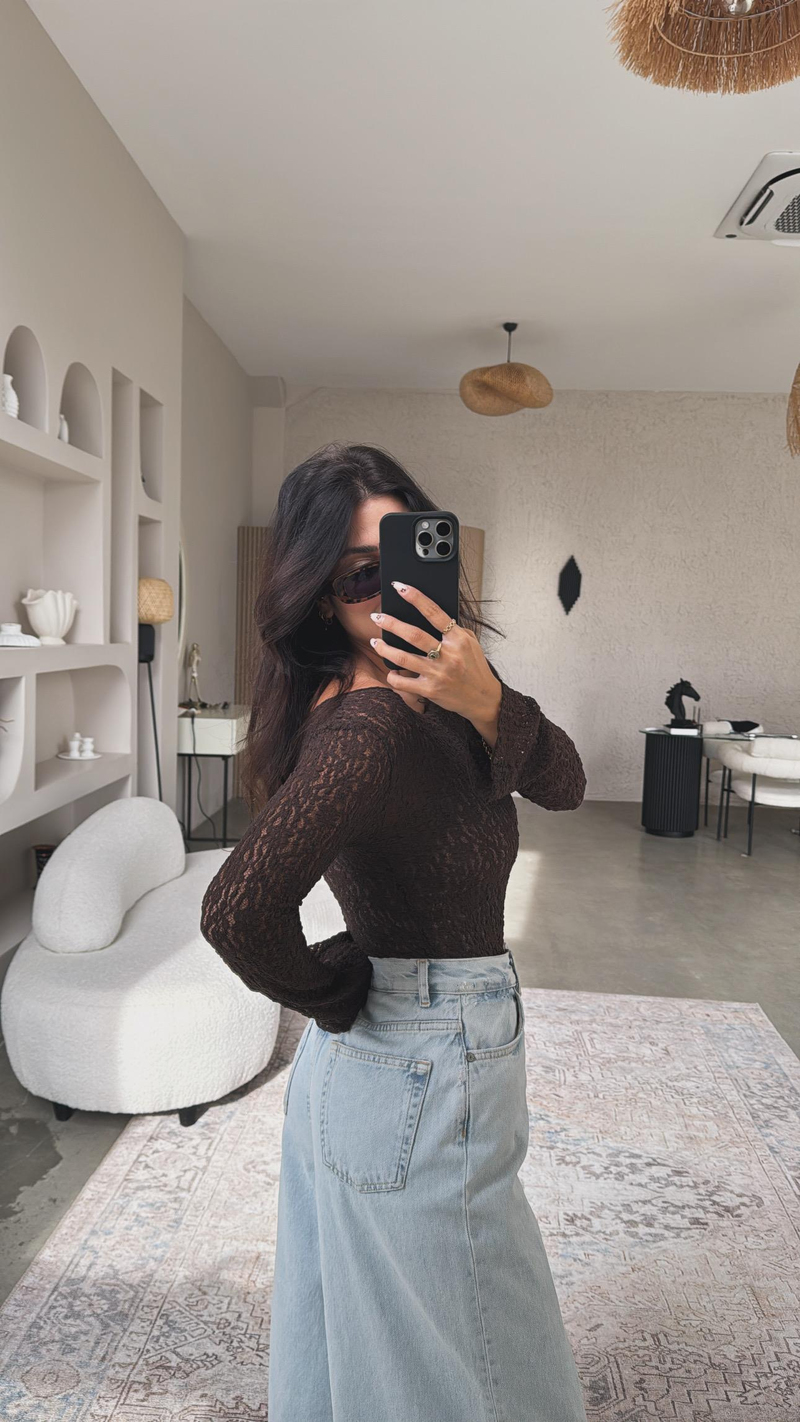 Orijinal ZR Buz Mavi Oversize Wide Leg Jean