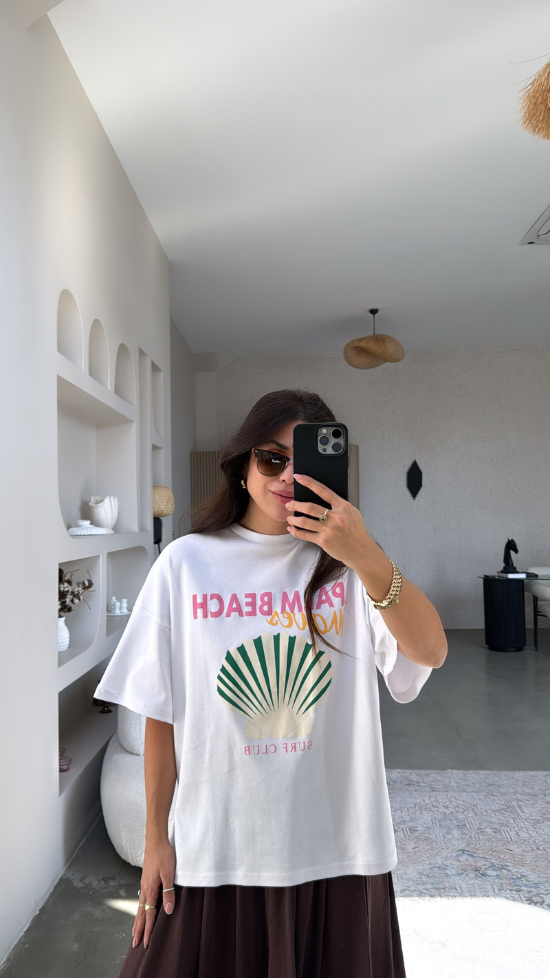 Palm Beach Baskılı Pamuklu Tshirt