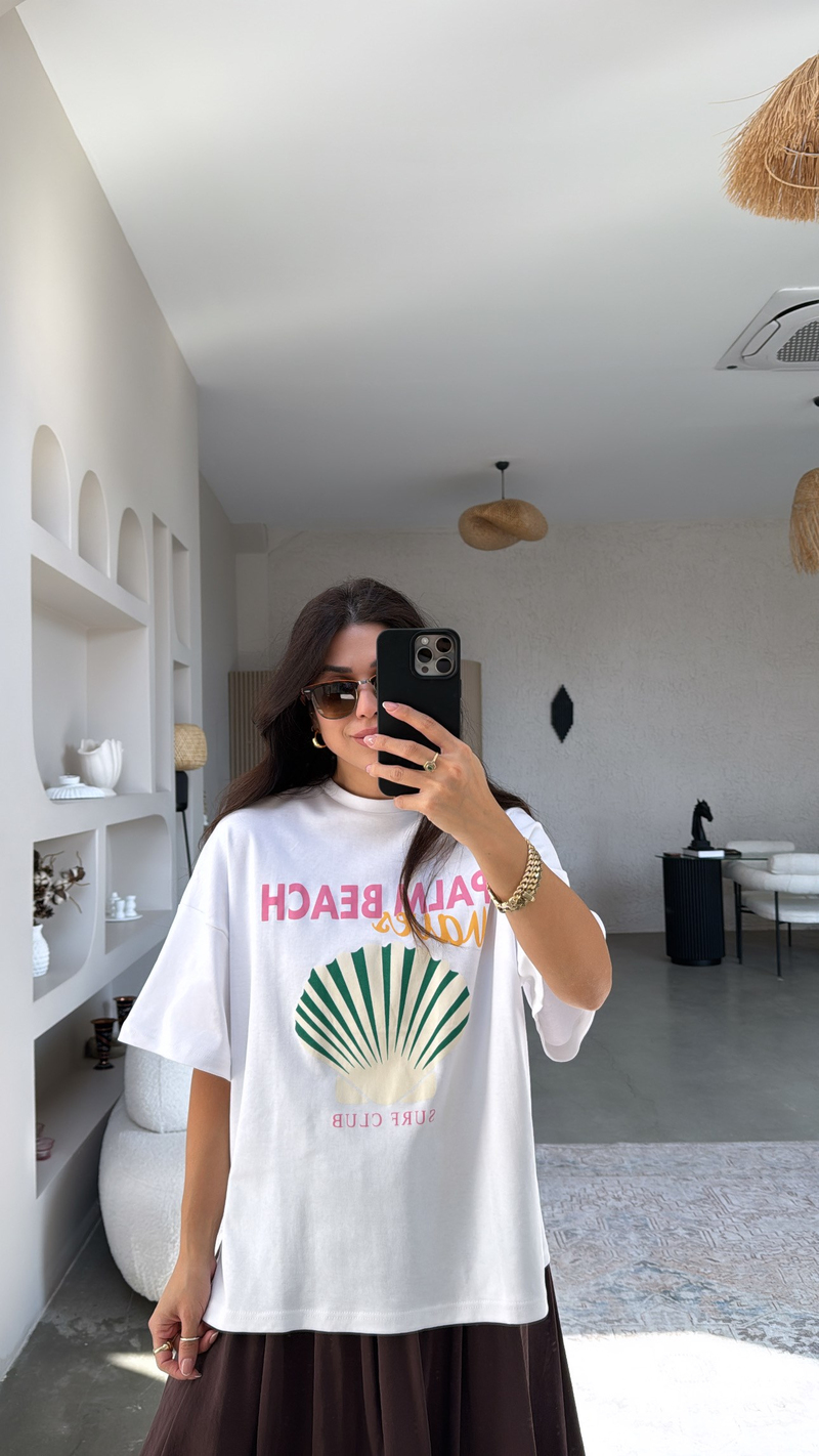 Palm Beach Baskılı Pamuklu Tshirt