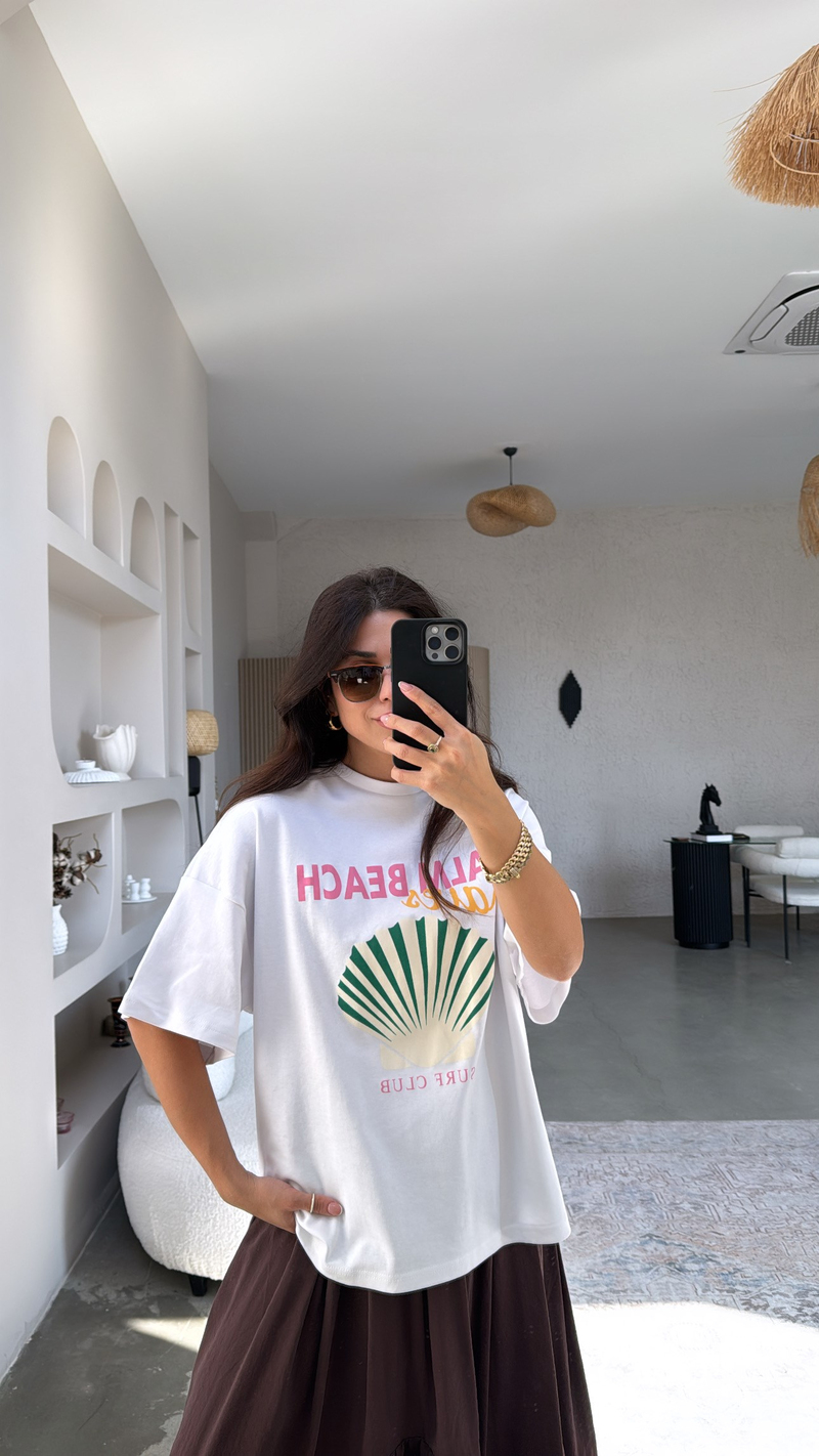 Palm Beach Baskılı Pamuklu Tshirt