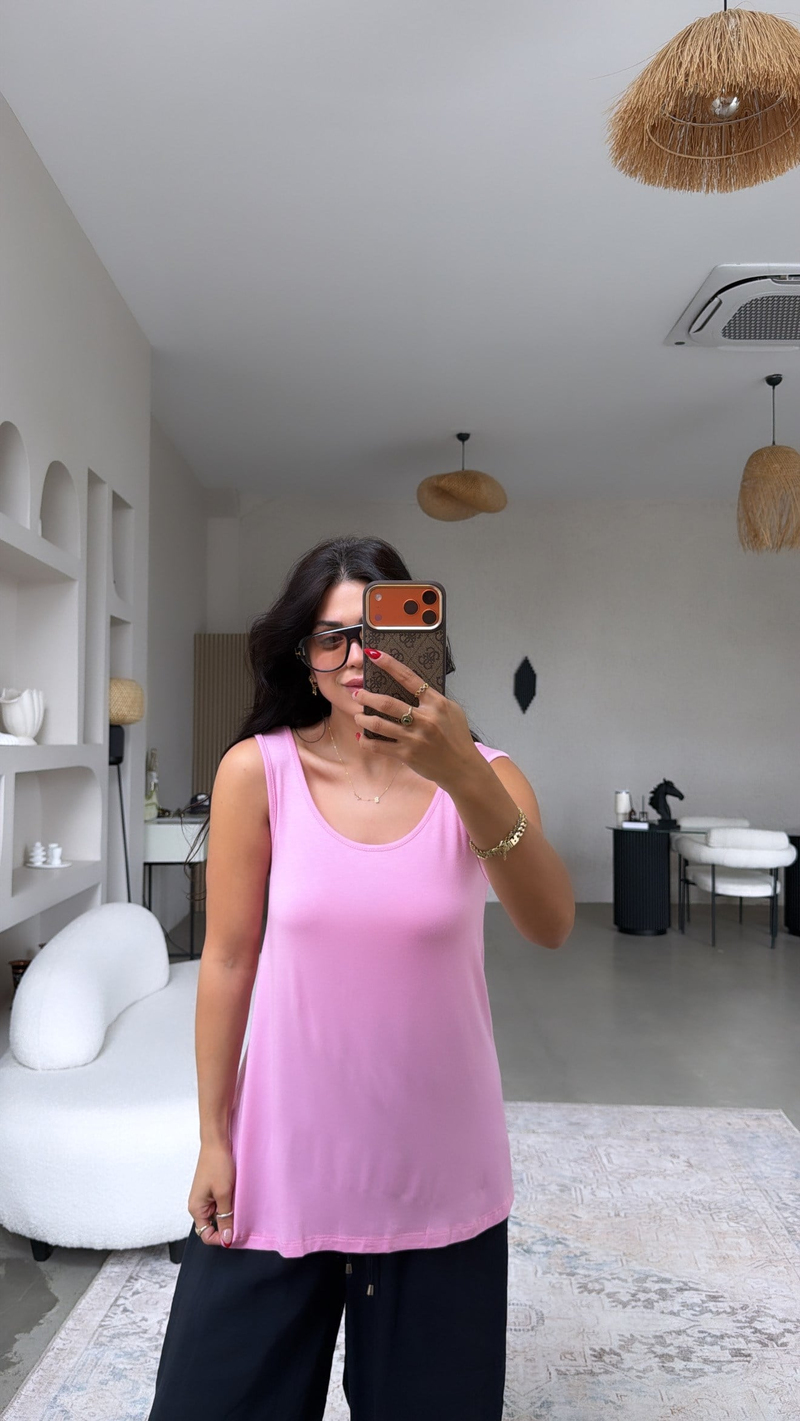 Pembe Oval Bitişli Salaş Atlet