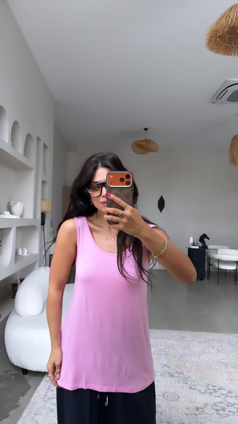 Pembe Oval Bitişli Salaş Atlet