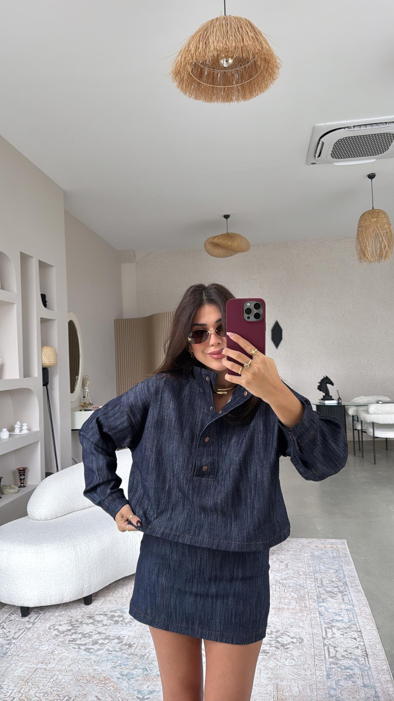 Premium Jean Anorak Sweatshirt