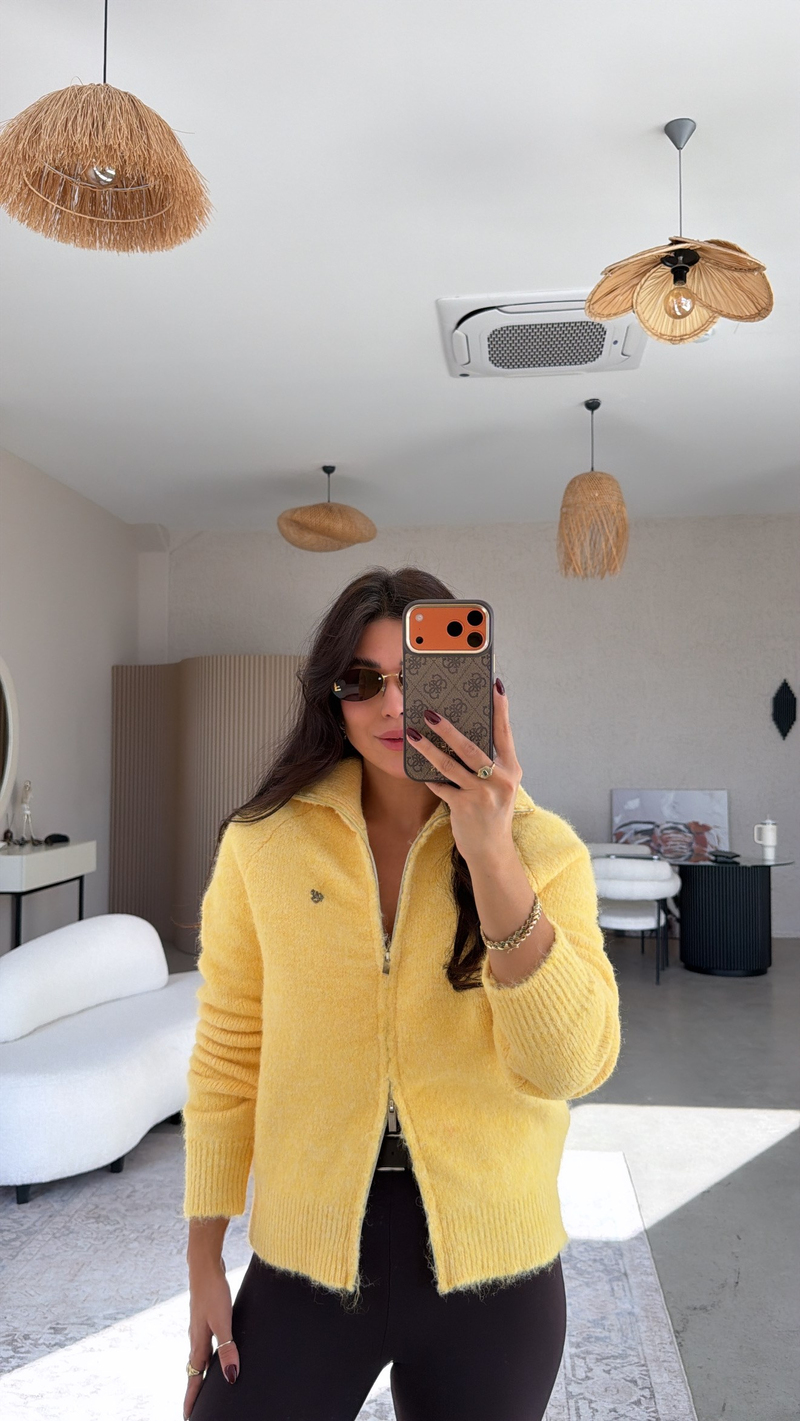 Sarı So Love Premium Hırka