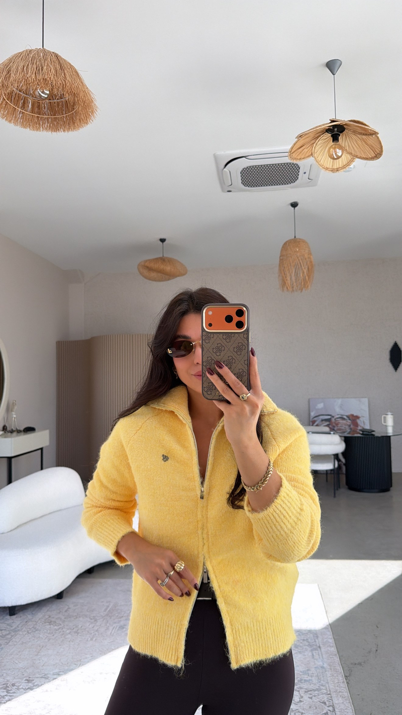 Sarı So Love Premium Hırka
