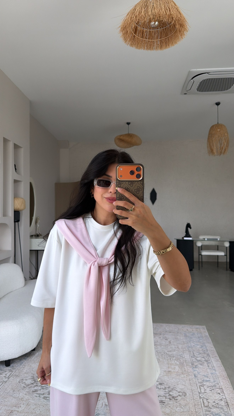 Şeker Pembe Fular Detaylı Modal Eşofman Takımı