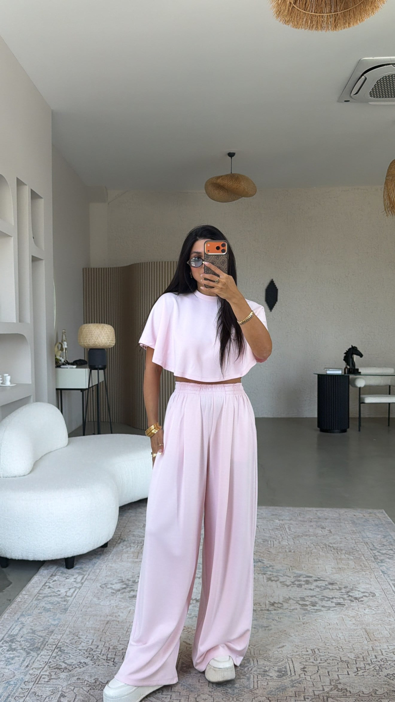 Şeker Pembe Modal Pelerinli Cool Takım