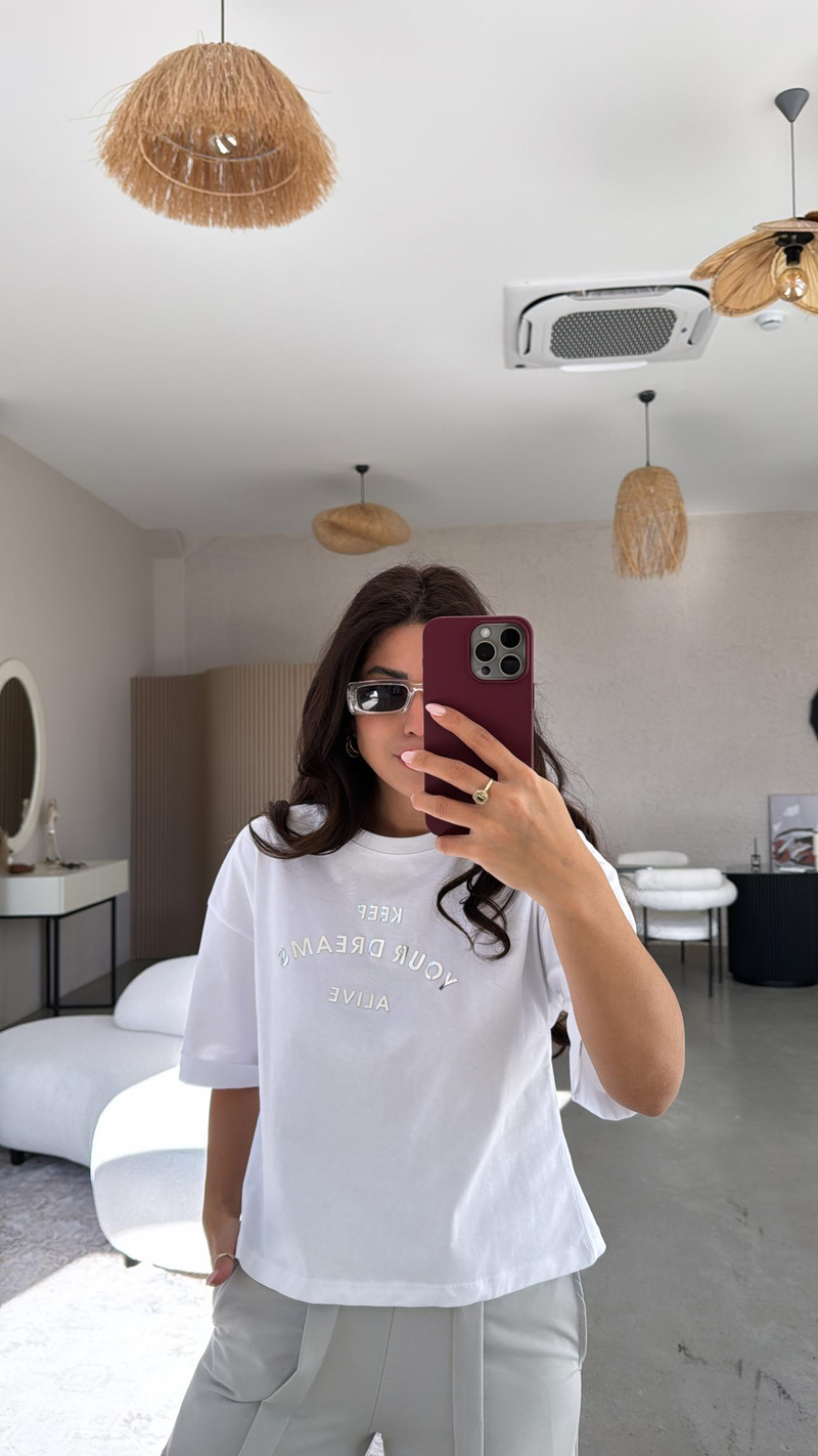 Silver Yazı Baskılı Baskılı Tshirt