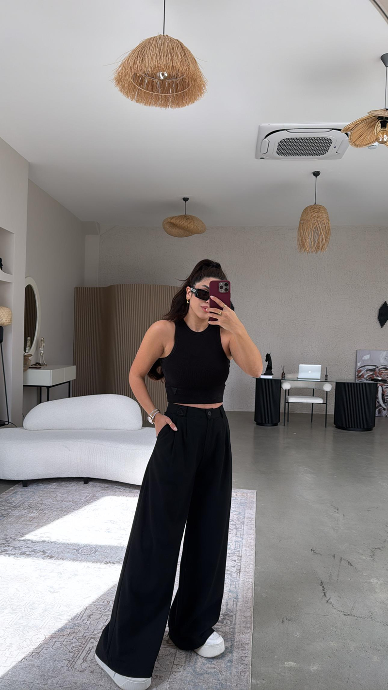 Siyah B Nakış Premium Pantolon