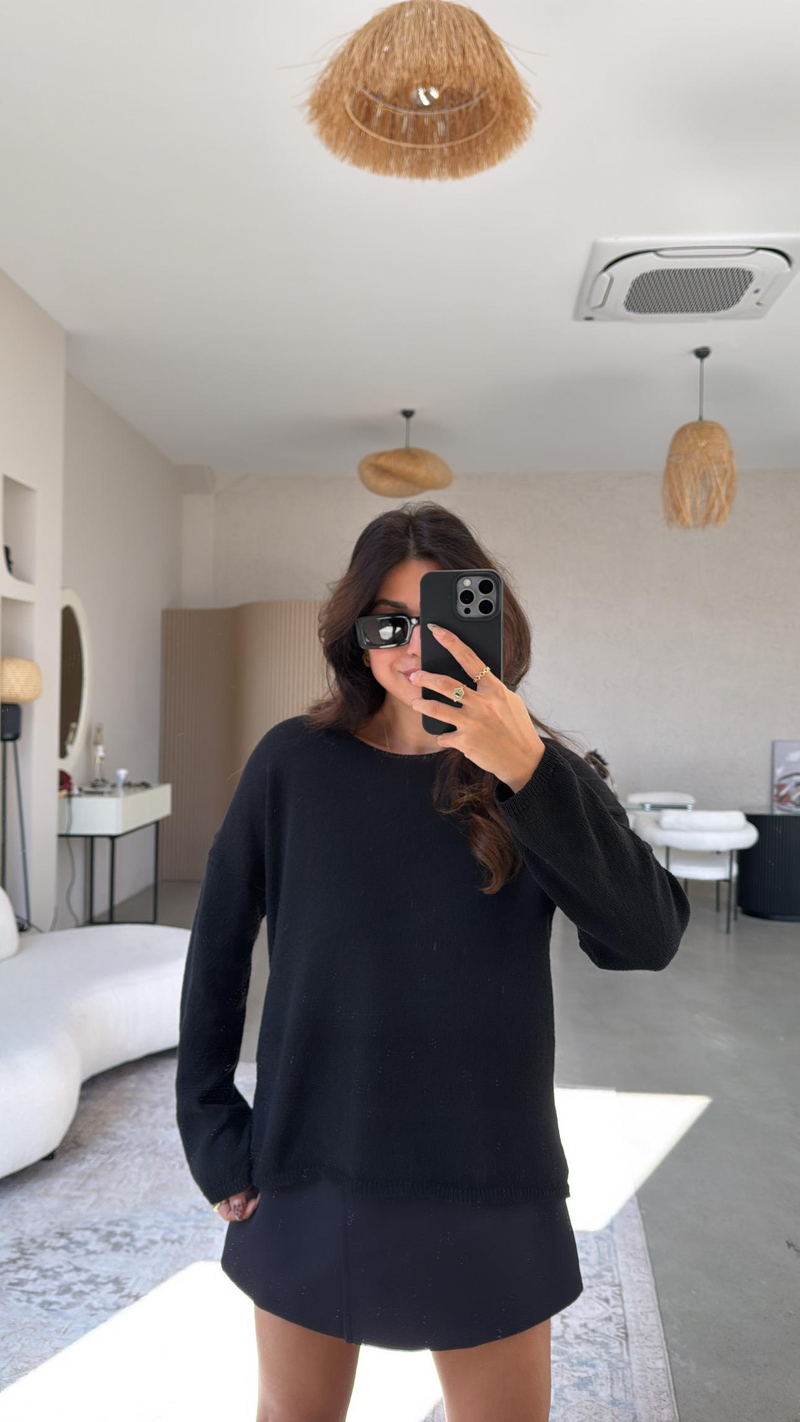 Siyah Baharlık Basic Triko