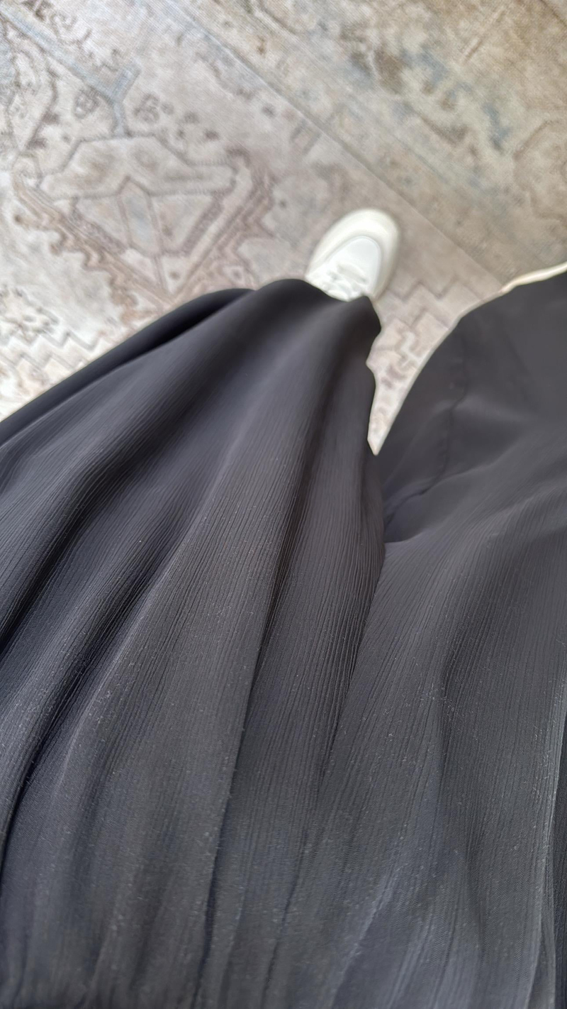 Siyah Çift Kat Premium Şalvar Pantolon
