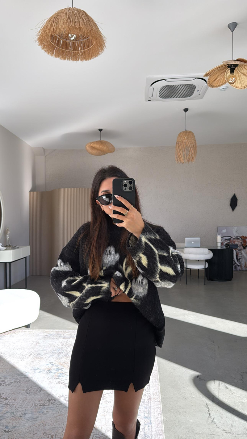 Siyah Çift Yırtmaçlı ZR Orijinal Etek