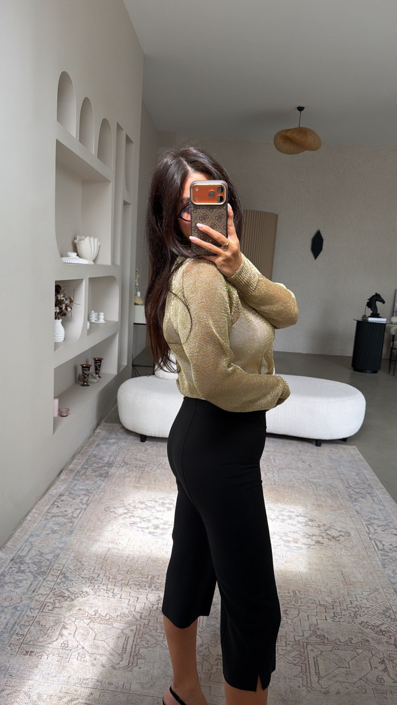 Siyah Dlv Premium Kapri Pantolon