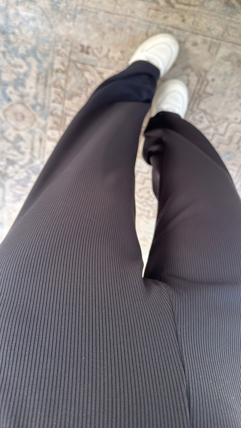 Siyah Fitilli Tiril Pantolon