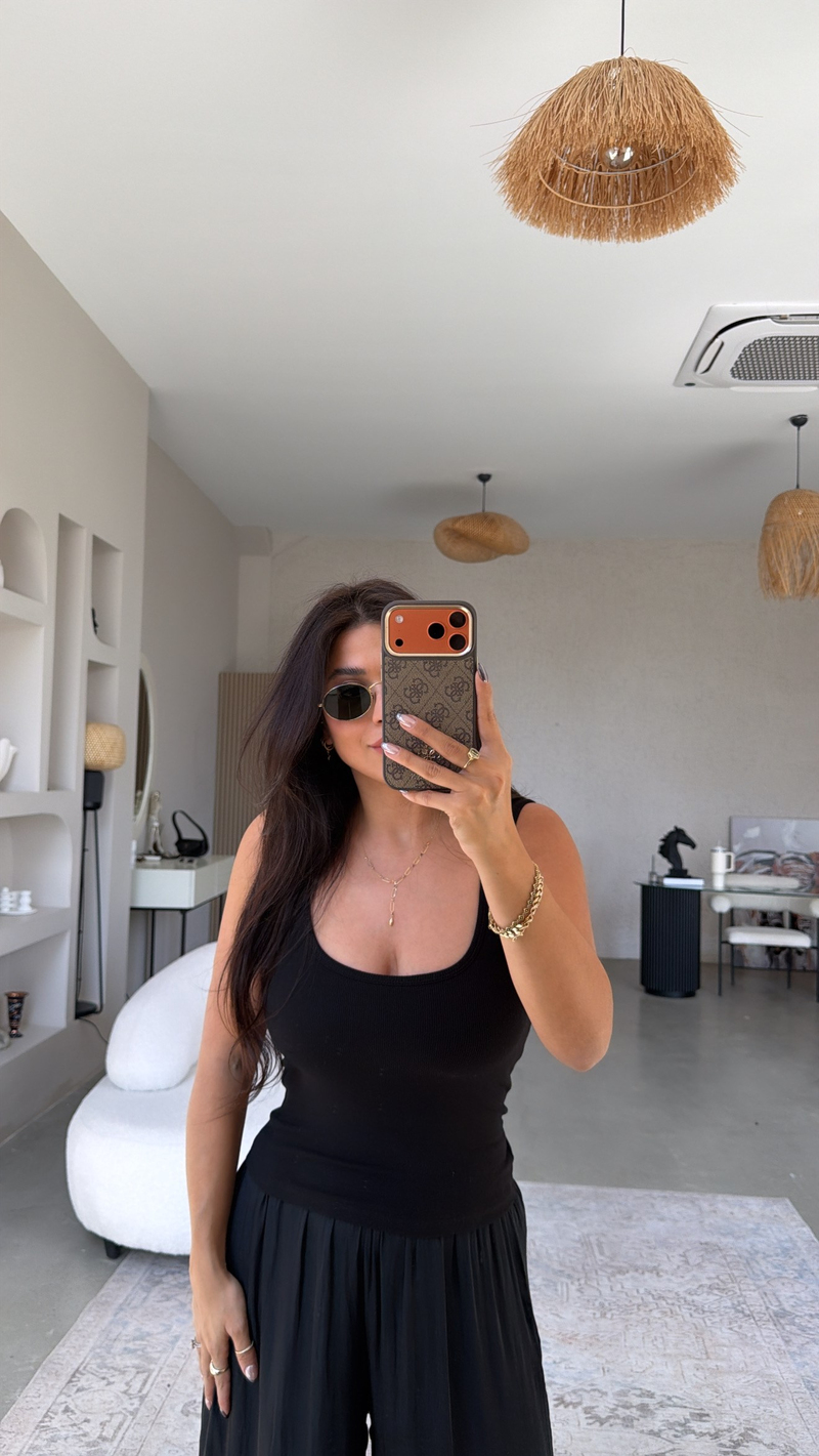 Siyah Globlu Bra Free Fitilli Pamuklu Dlv Atlet
