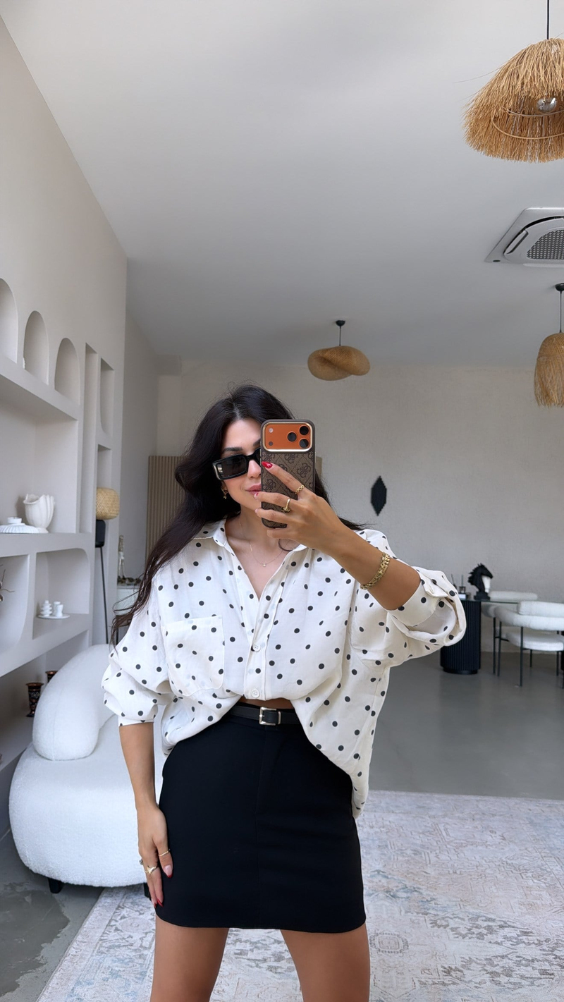 Siyah İçi Şort Kemerli Premium Mini Etek