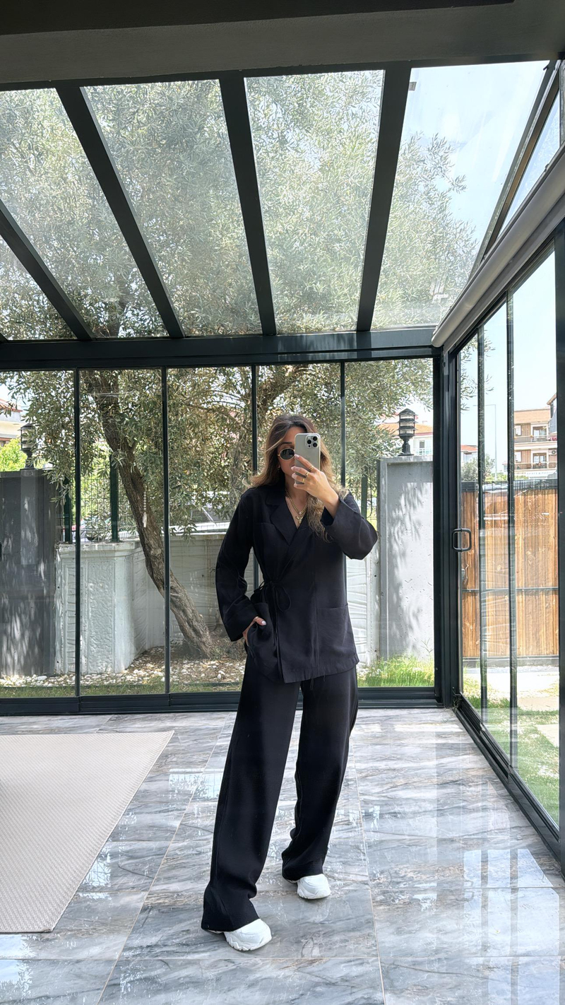 Siyah Keten Premium Takım