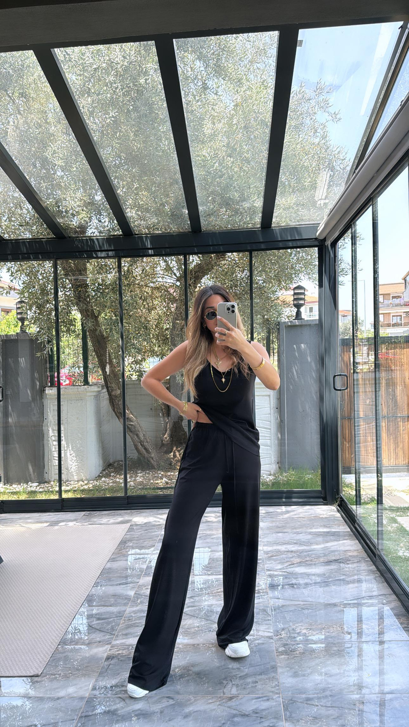 Siyah Oys Kumaş Takım