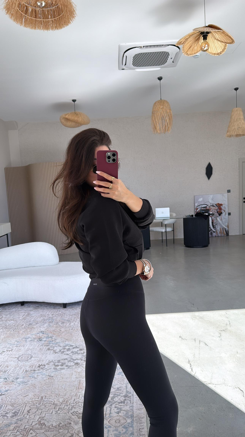 Siyah Oys Toparlayıcı Tayt