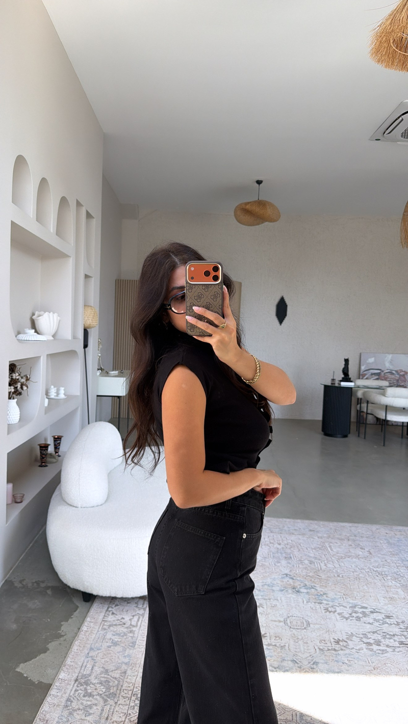 Siyah Straight Fit Jean