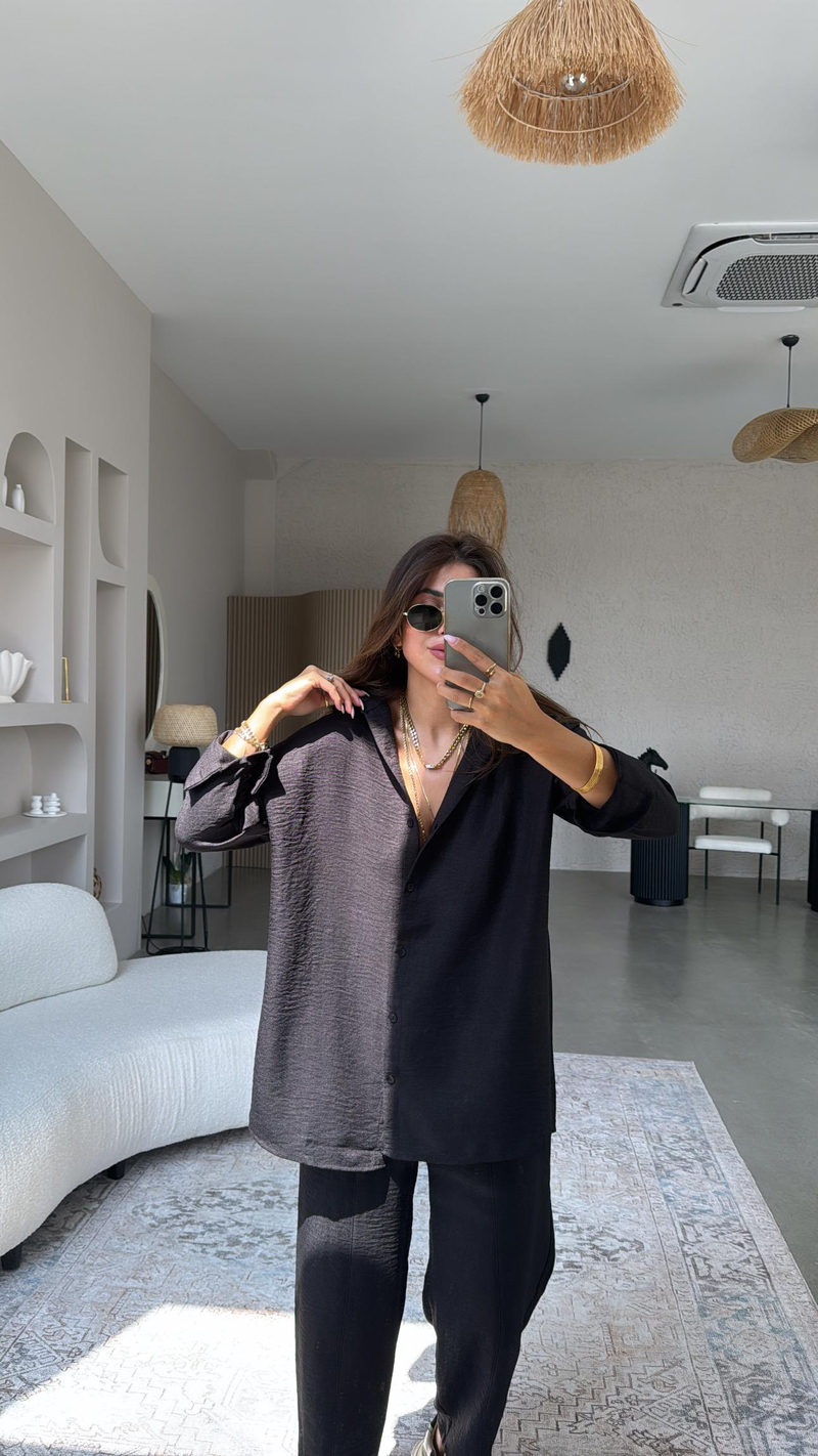Siyah ZR Gömlek Pantolon Takım