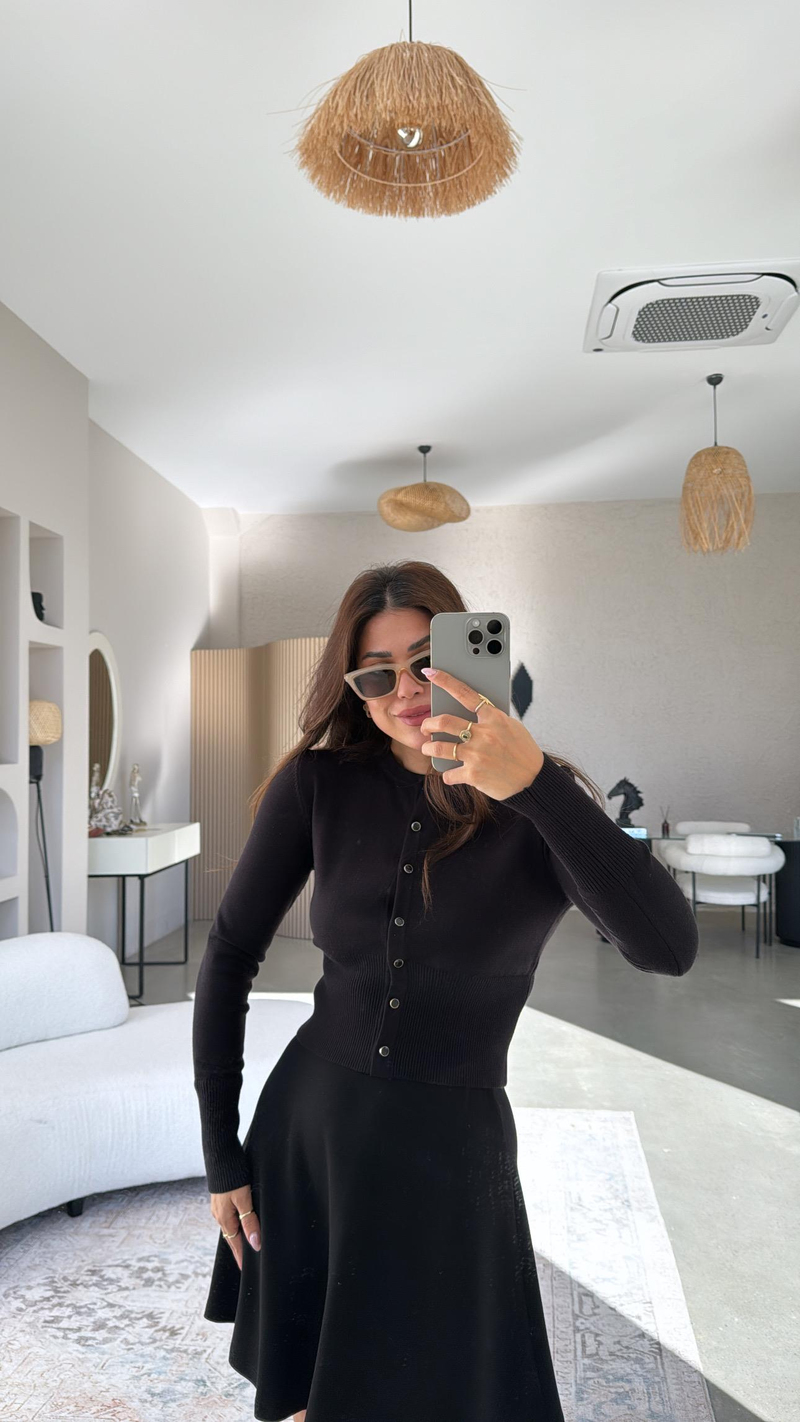 Siyah ZR Orijinal Düğmeli Hırka